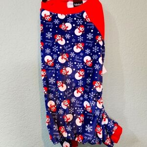 Dog Pet Pajamas Jumpsuit Clothes Christmas Holiday Snowman Shirt Costume Medium